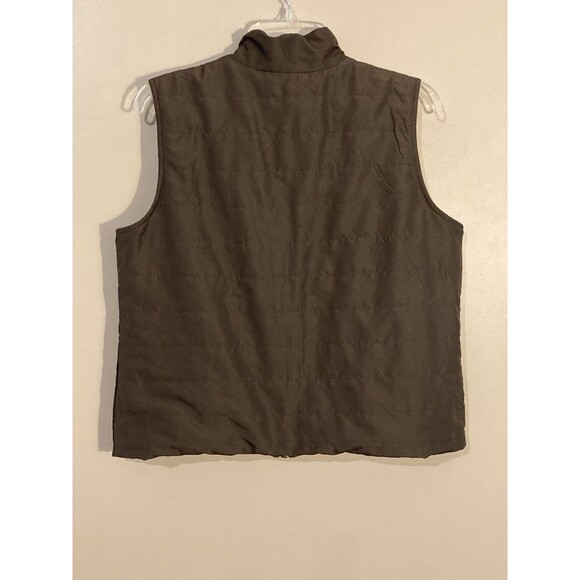Lauren Ralph Lauren Women Reversible Vest LP L Petite Brown Knit Quilted Riding - Picture 8 of 15